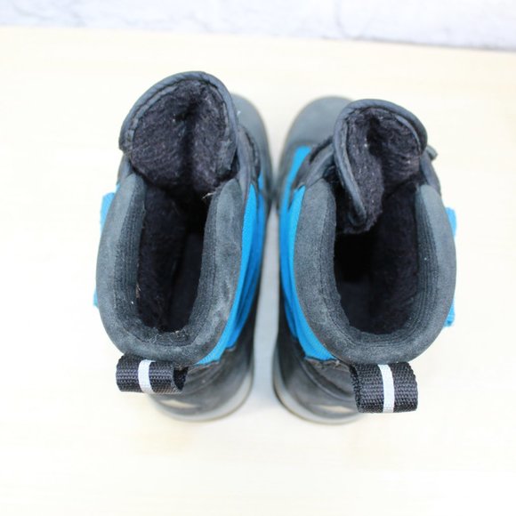 LL Bean Kid's Blue Black Suede Fabric Insulated Winter Snow Boots Size 4 - Picture 6 of 8